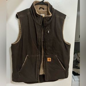 Carhartt Washed Duck Sherpa-Lined Mock-Neck Vest